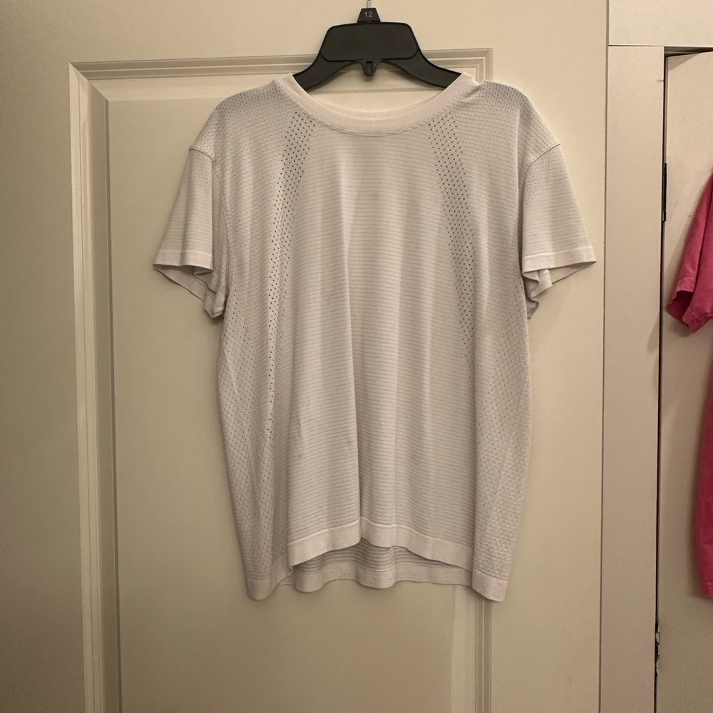 White Short Sleeve Lululemon Top